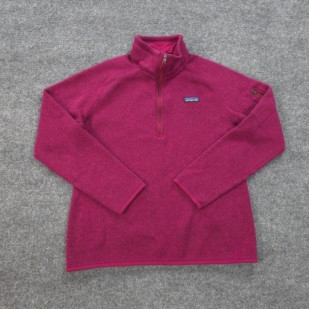Patagonia Raspberry Half-Zip Teddy Fleece Pullover